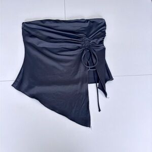 Princess Polly Asymmetrical Black Tube Top Size 2